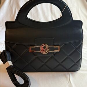 Valentino Orlandi Black Quilted Satchel